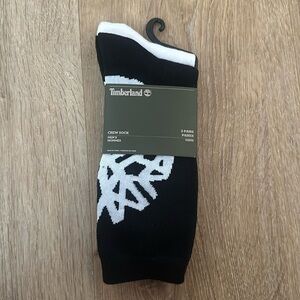 NWT Men’s Timberland Crew Socks 2 Pairs (Black/White)